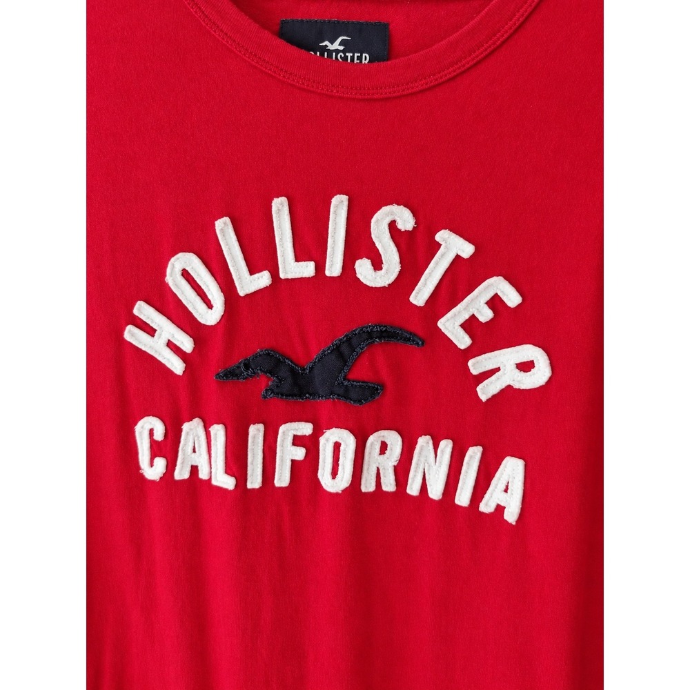 Hollister California T Shirt Mens XL Red Graphic Logo Crew Neck Y2K - Picture 2 of 6